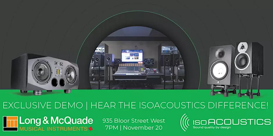 Join Us for An IsoAcoustics Demo at Long & McQuade Pro - Toronto